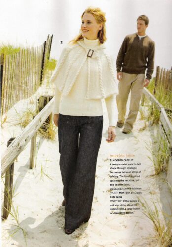 #02 Buckled Belle Hooded Capelet, Knit Simple Magazine, Holiday 2007
